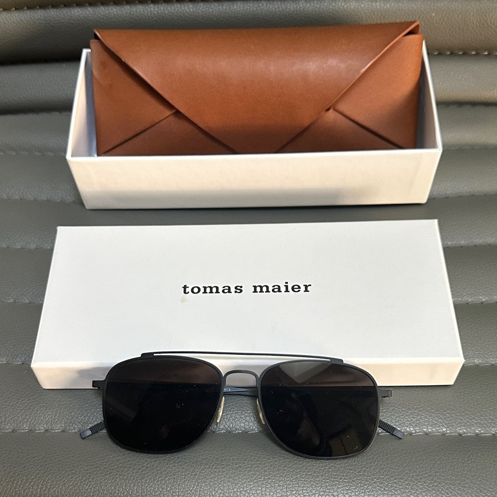 Tomas Maier Dark Aviator Sunglasses 53- 17- 145